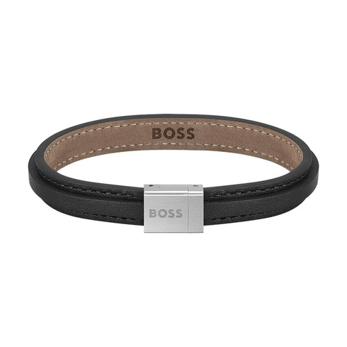 Hugo Boss Bijoux - Bracelet Homme en Cuir Noir - Hugo boss bijoux