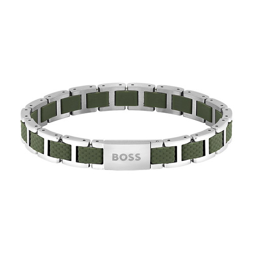 Hugo Boss Bijoux - Bracelet pour homme en acier et silicone vert - Hugo boss bijoux