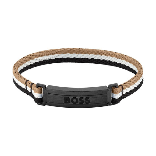 Hugo Boss Bijoux - Bracelet Homme en Tissu Marron - Bijoux Homme