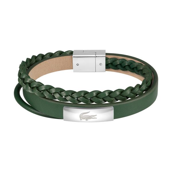 Bracelet Homme Lacoste Fusion - 2040319 Cuir Argent, Vert