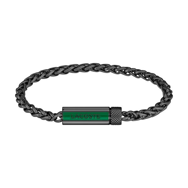 Bracelet Homme Lacoste Spelt - 2040339 Acier Noir Ajustable Circonference Interieure 190 Mm