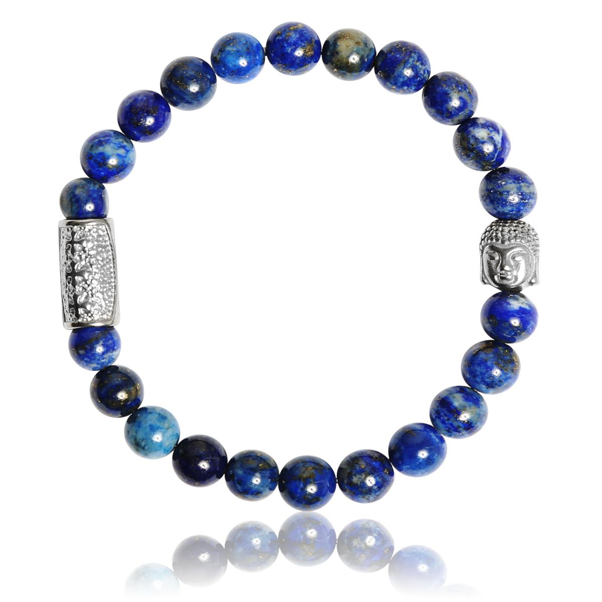 Bracelet Lauren Steven Design ML050 - Bracelet En Pierre Naturelle Lapis Lazuli Homme