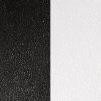 Les Georgettes - Cuir Collier Rectangle Noir Blanc Femme - Bijoux en Cuir