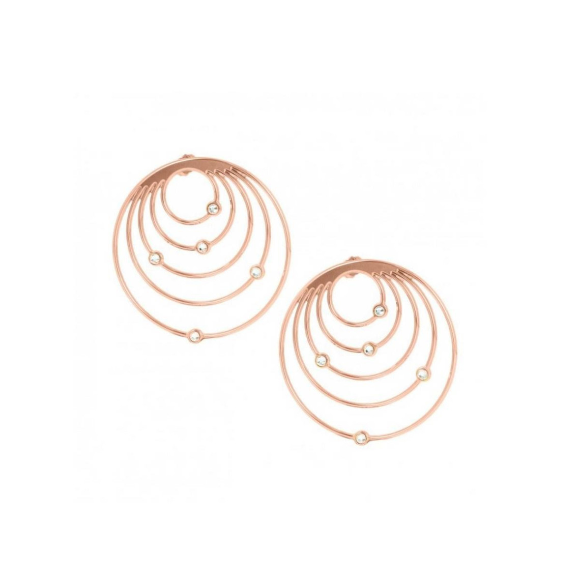 boucles d'oreilles les interchangeables a59172   - creoles orbite gm doré rose