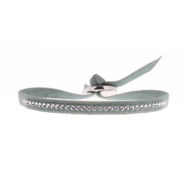 Bracelet Les Interchangeables A31583 - Bracelet Tissu Bleu Cristaux de haute qualité Femme