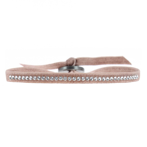 Bracelet Les Interchangeables A32157 - Bracelet Tissu Beige Cristaux de haute qualité Femme