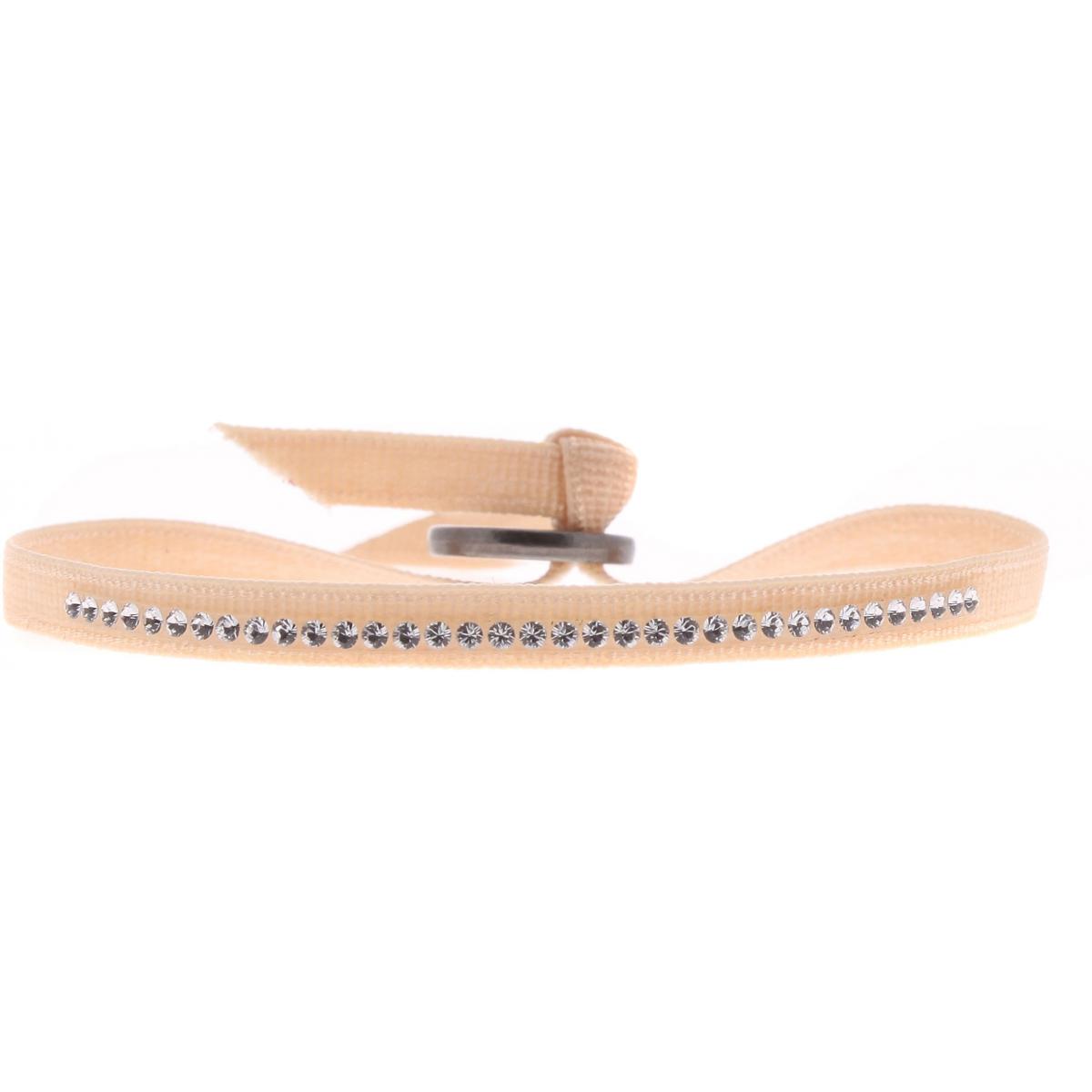 Bracelet Les Interchangeables A35353 - Bracelet Tissu Beige Cristaux de haute qualité Femme