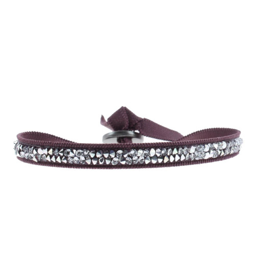 Bracelet Les Interchangeables A30465 - Bracelet Tissu Rouge Cristaux de haute qualité Femme