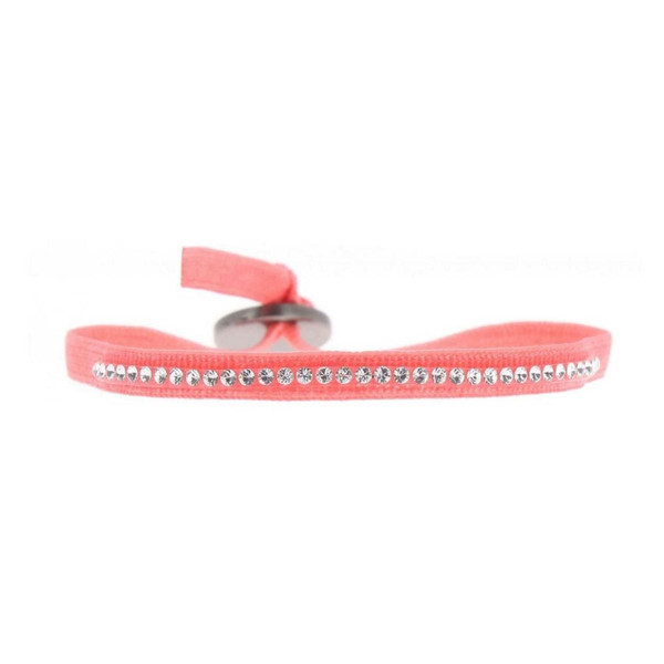 Bracelet Les Interchangeables A31504 - Bracelet Tissu Orange Cristaux de haute qualité Femme
