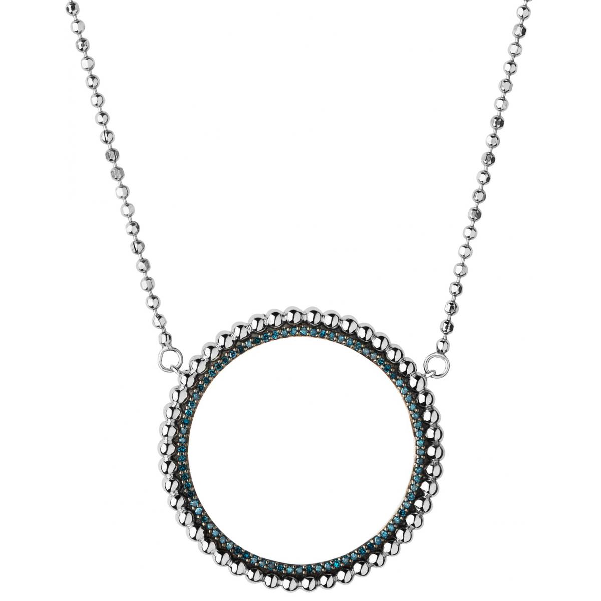 Collier et pendentif Links of London 5020-3546 - Collier et pendentif Effervescence Blue Diamond Halo Femme