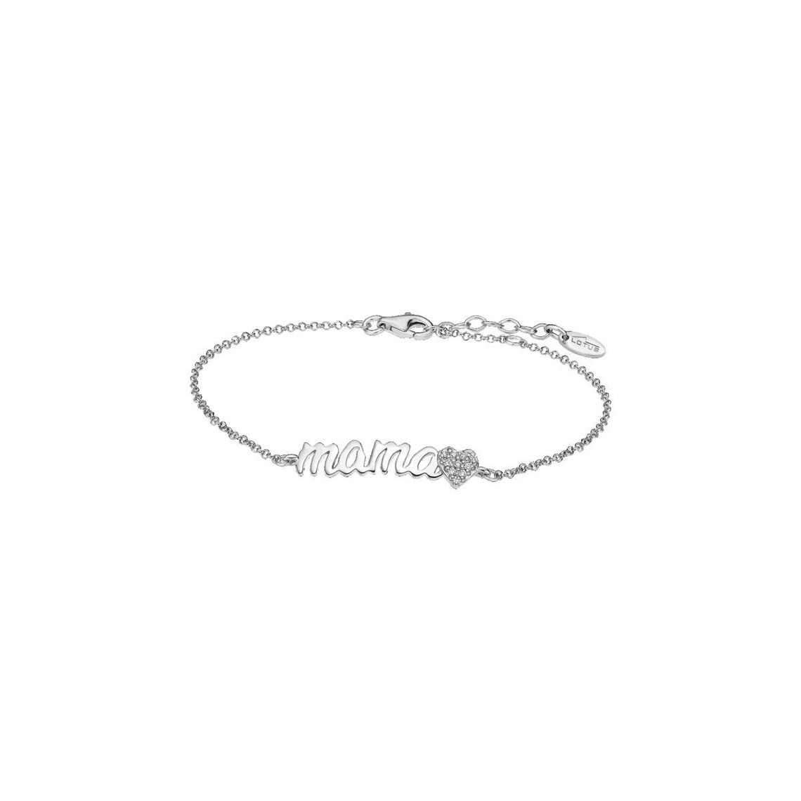 bracelet lotus silver lp1808-2/5 - maman coeur argent mother's love femme