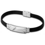 Bracelet Men Basic LS1037-2-1 - Bracelet Noir Cuir Homme