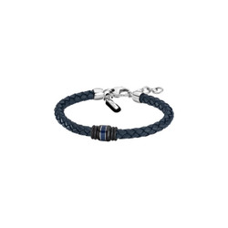 Bracelet Urban Man LS1814-2-1 - Bracelet Cuir Bleu Tressé Homme