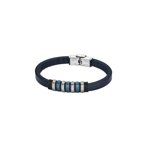 Bracelet Urban Man LS1827-2-2 - Bracelet Cuir Bleu Acier Homme