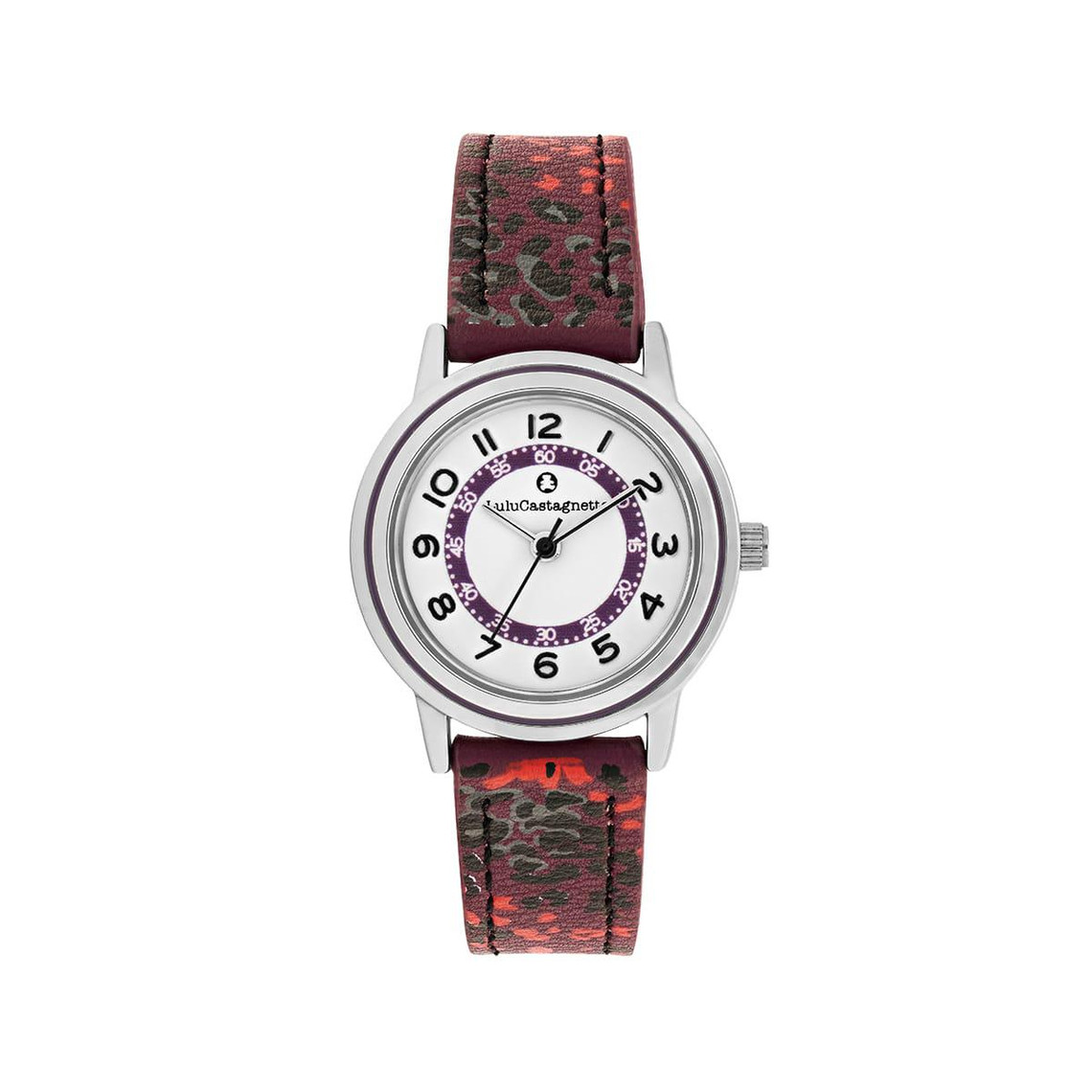 montre fille lulu castagnette glam 38923 - bracelet cuir violet