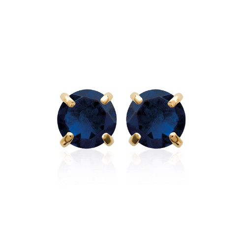 Maison de la Bijouterie - Boucles d'oreille femme plaqué or teinté serti griffe - Y5055404 - Bijoux Bleu