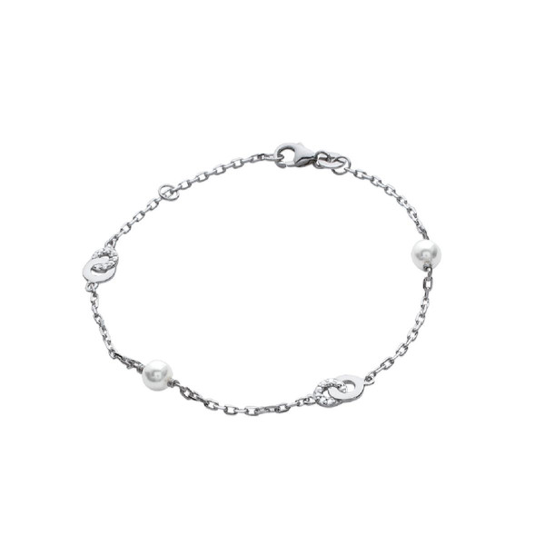 Bracelet femme perle argent 925 rhodie - VWZ403ZV