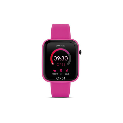 Montre connectée Femme OPS! SMART WATCH Active OPSSW-04 - Bracelet Silicone Rose Fuchsia