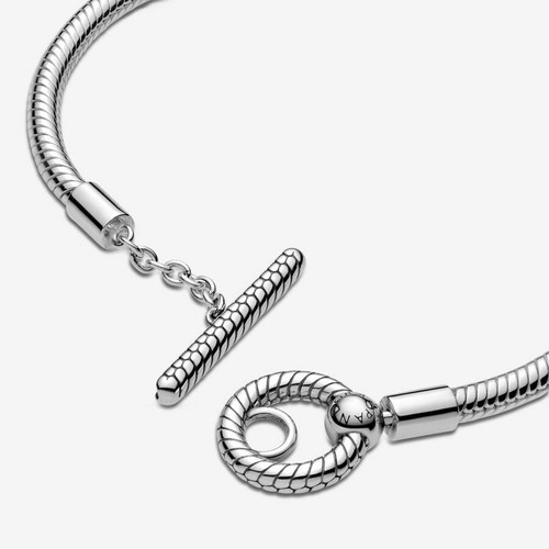 Bracelet argent Maille Serpent Barre avec Fermoir en T  Pandora Icons Argent