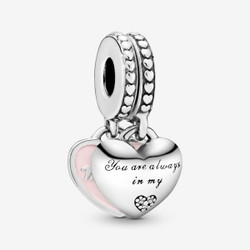 Charm pendentif Pandora Moments avec cœurs mère et fille