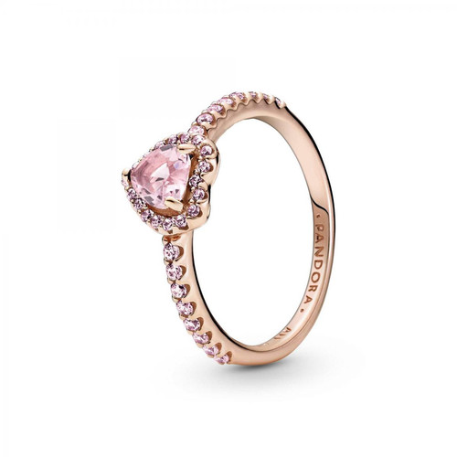 Pandora - Bague Cœur Surélevé & cristal rose Pandora Timeless - Promo montre et bijoux 40 50
