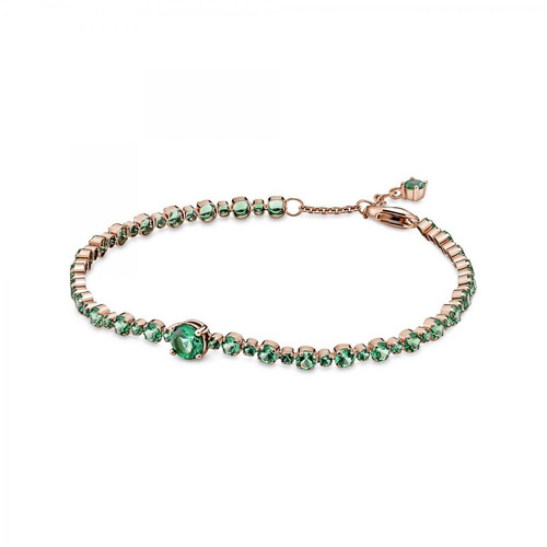 Pandora - Bracelet Rivière Pavé avec cristaux vert royal Pandora Timeless - rose gold - Bijoux - Nouvelle Collection
