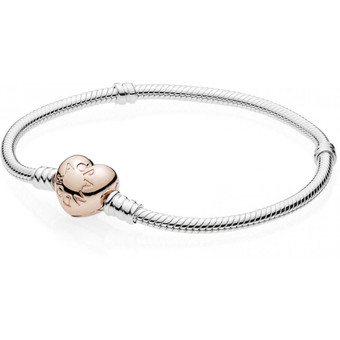 Pandora - Bracelet Cœur & Maille Serpent Moments - Cadeau Fête des Mères