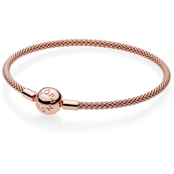 Bracelet Pandora 586543 - Bracelet Maille Tissée Moments en Rose Femme