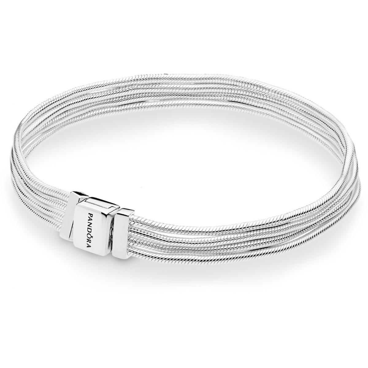 Bracelet Pandora 597943 - Bracelet Reflexion Maille Serpent Multirang en  Argent Femme