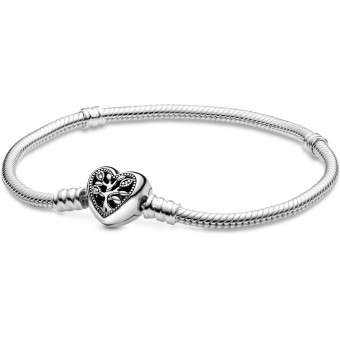 Pandora - Bracelet Maille Serpent Fermoir Cœur Arbre de Vie Fête des mères - Bracelet Pandora Argent