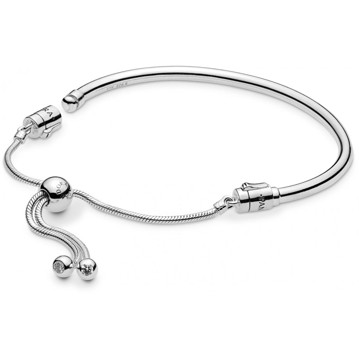 Bracelet Pandora Moments de vie 597953CZ - Bracelet Jonc Coulissant Moments  en Argent Femme
