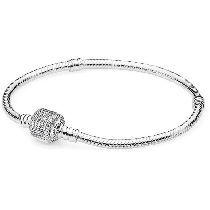 Bracelet Pandora 590723CZ - Bracelet Moments en Argent Fermoir Signature  Femme