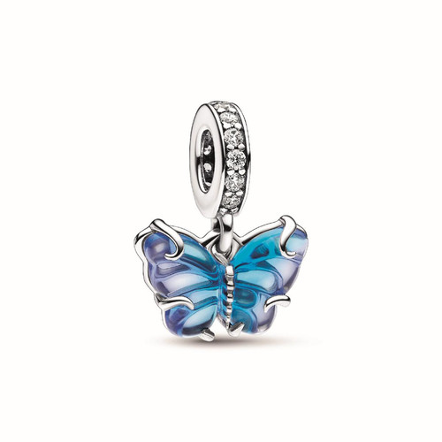 Pandora - Charm Pendant Papillon Murano Bleu - Nouveaute bijoux femme
