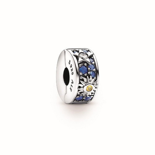 Pandora - Charm Clip Soleil, Étoiles et Lune Célestes - Nouveaute bijoux femme