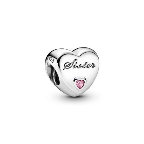 Pandora - Charm Pandora Moments Cœur Sœur - Montre & Bijoux - Cadeau de Saint Valentin