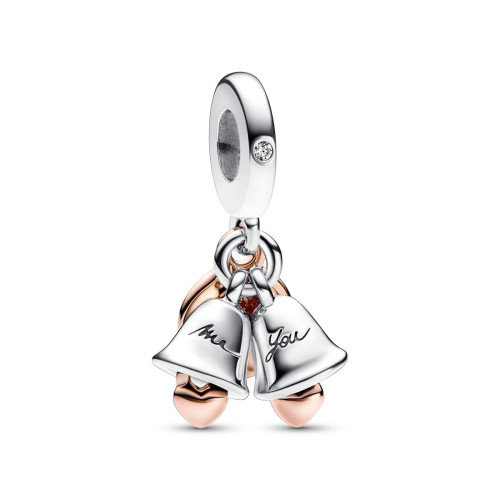 Pandora - Charm Pendant Double Cloches de Mariage Bimatière - Nouveaute bijoux femme
