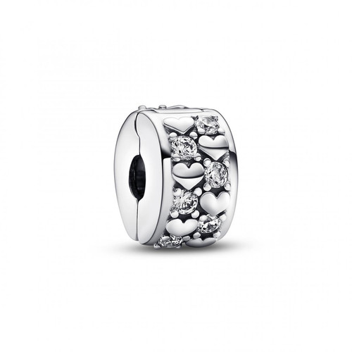 Pandora - Charm Clip Pendant Cœurs de l'Infini Scintillants - Nouveautés Bijoux Pandora