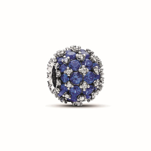 Pandora - Charm Rond Pavé Scintillant Bleu - Bijoux Femme - Cadeau de Noel