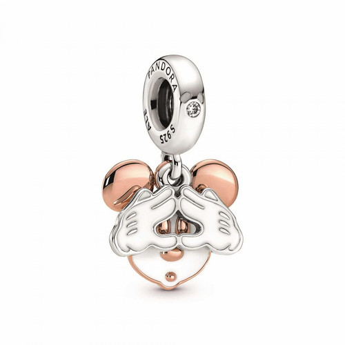 Pandora - Charm double pendant Disney x Pandora Mickey - Bijoux Blancs