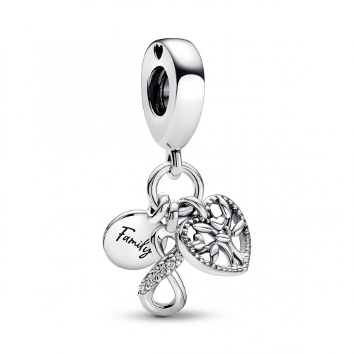 Pandora - Charm triple pendants Family - Bijoux Argent