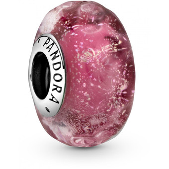 Pandora - Charm Pandora Moments Verre de Murano Rose Ondulé Fantaisie - Bijoux Pandora