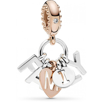 Pandora - Charm Pendant Pandora Moments Lettres Family (Famille) - Bijoux Femme - Cadeau de Noel
