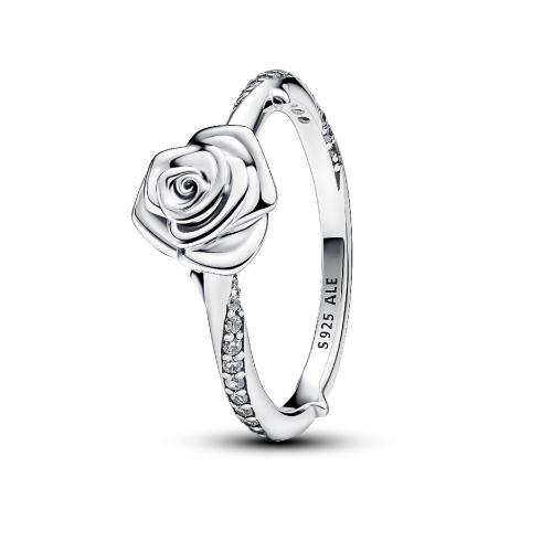 Pandora - Rose sterling silver ring with clear cubic zirconia - Promos montre et bijoux pas cher