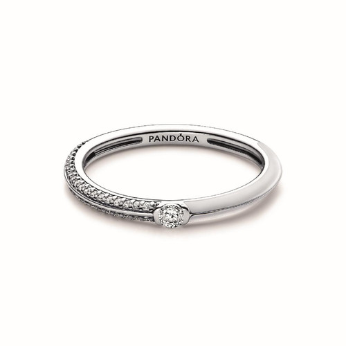 Pandora - Anneau Double Blanc et Pavé Pandora ME - Nouveaute bijoux femme