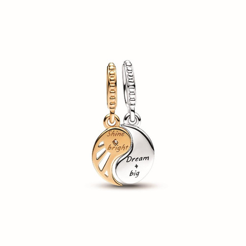 Pandora - Charm Pendant Séparable Soleil et Lune Bimatière - Nouveaute bijoux femme