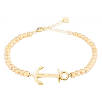 Paul Hewitt Bijoux - Bracelet PH-ABB-G-S - Bracelet Perles Dorées Femmes - Bracelets Soldes