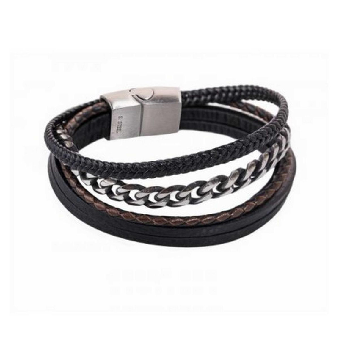 bracelet redskins bijoux 285512 - homme avec chaîne gourmette en acier
