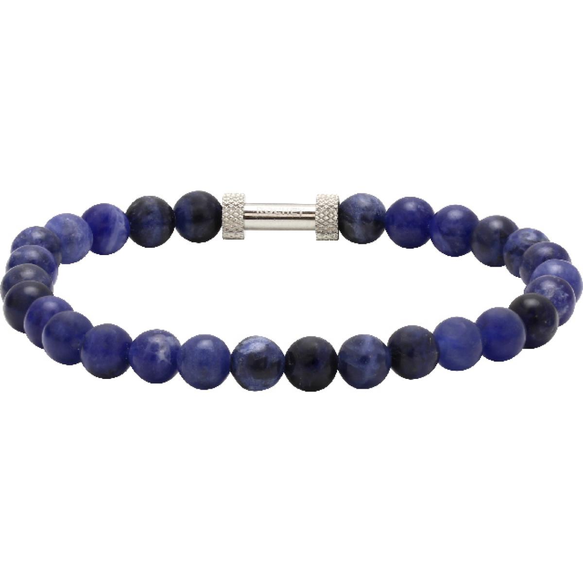 Bracelet Rochet B266012 - ZEN Perles Lapis Lazuli Acier Moleté Homme