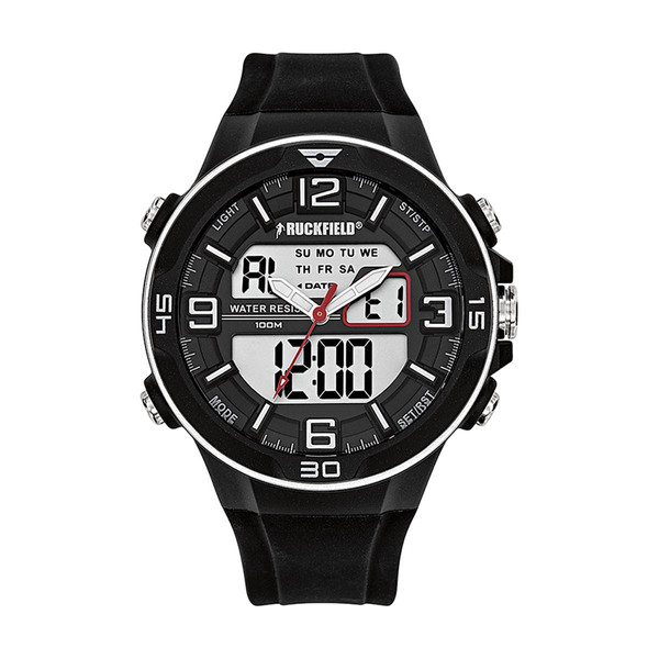Montre Ruckfield 685061 - Multifonction Ana-digital Silicone Noir Homme
