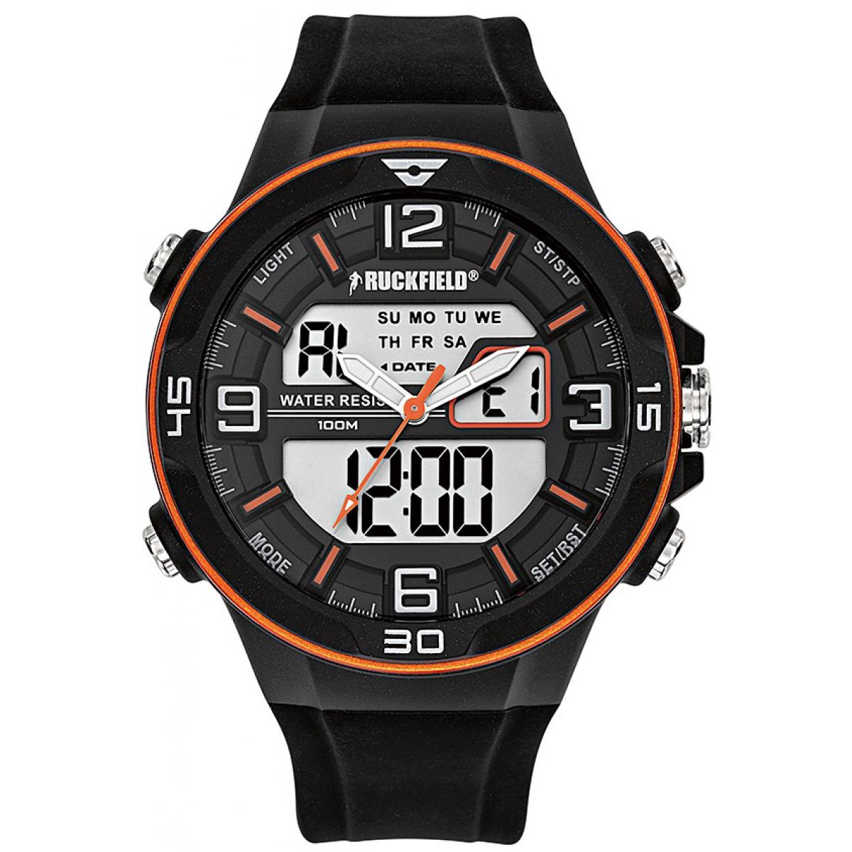 Montre Ruckfield 685060 - Multifonction Ana-digital Silicone Noir Homme